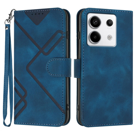 Line Pattern Skin Feel Leather Phone Case, For Xiaomi Redmi Note 13 Pro 4G, For Xiaomi Redmi Note 13 4G, For Xiaomi Redmi 13C, For Xiaomi Redmi K70E, For Xiaomi 14 Pro, For Xiaomi 14, For Xiaomi Redmi K70, For Xiaomi Redmi Note 12 Pro 4G/5G Global