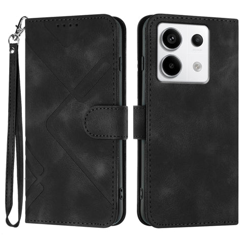 Line Pattern Skin Feel Leather Phone Case, For Xiaomi Redmi Note 13 Pro 4G, For Xiaomi Redmi Note 13 4G, For Xiaomi Redmi 13C, For Xiaomi Redmi K70E, For Xiaomi 14 Pro, For Xiaomi 14, For Xiaomi Redmi K70, For Xiaomi Redmi Note 12 Pro 4G/5G Global