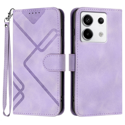 Line Pattern Skin Feel Leather Phone Case, For Xiaomi Redmi Note 13 Pro 4G, For Xiaomi Redmi Note 13 4G, For Xiaomi Redmi 13C, For Xiaomi Redmi K70E, For Xiaomi 14 Pro, For Xiaomi 14, For Xiaomi Redmi K70, For Xiaomi Redmi Note 12 Pro 4G/5G Global
