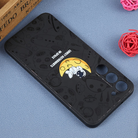 Astronaut Pattern Silicone Straight Edge Phone Case, For Samsung Galaxy A81, For Samsung Galaxy A73 5G, For Samsung Galaxy A72 5G / 4G, For Samsung Galaxy A71, For Samsung Galaxy A53 5G, For Samsung Galaxy A52 5G / 4G
