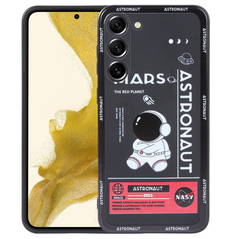 Astronaut Pattern Silicone Straight Edge Phone Case, For Samsung Galaxy A81, For Samsung Galaxy A73 5G, For Samsung Galaxy A72 5G / 4G, For Samsung Galaxy A71, For Samsung Galaxy A53 5G, For Samsung Galaxy A52 5G / 4G