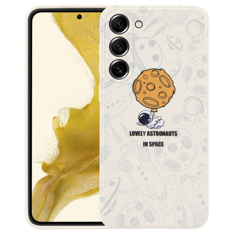 Astronaut Pattern Silicone Straight Edge Phone Case, For Samsung Galaxy A81, For Samsung Galaxy A73 5G, For Samsung Galaxy A72 5G / 4G, For Samsung Galaxy A71, For Samsung Galaxy A53 5G, For Samsung Galaxy A52 5G / 4G
