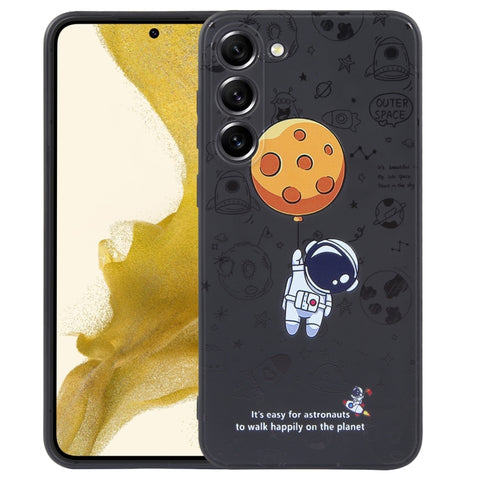 Astronaut Pattern Silicone Straight Edge Phone Case, For Samsung Galaxy A81, For Samsung Galaxy A73 5G, For Samsung Galaxy A72 5G / 4G, For Samsung Galaxy A71, For Samsung Galaxy A53 5G, For Samsung Galaxy A52 5G / 4G