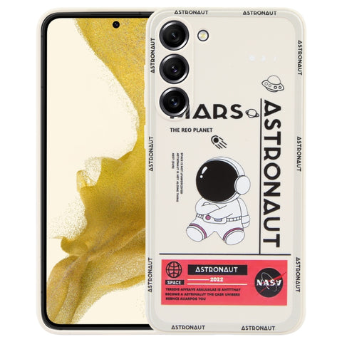 Astronaut Pattern Silicone Straight Edge Phone Case, For Samsung Galaxy A81, For Samsung Galaxy A73 5G, For Samsung Galaxy A72 5G / 4G, For Samsung Galaxy A71, For Samsung Galaxy A53 5G, For Samsung Galaxy A52 5G / 4G