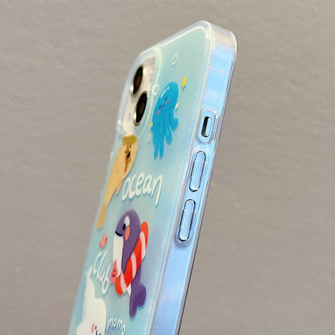 IMD Cute Animal Pattern Phone Case, For iPhone 14 Pro Max, For iPhone 14 Pro, For iPhone 14, For iPhone 13 Pro Max, For iPhone 13 Pro, For iPhone 12 Pro Max, For iPhone 12 Pro, For iPhone 12