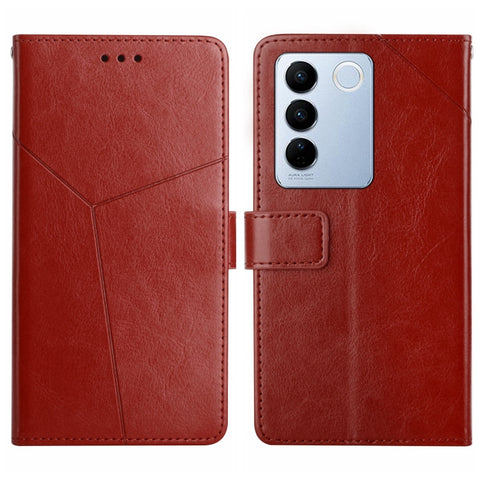 HT01 Y-shaped Pattern Flip Leather Phone Case, For vivo V27E 4G Global, For vivo Y02A 4G / Y02 4G / Y11 2023, For vivo Y55S 5G 2023 / Y55 5G / T1 5G, For vivo Y75 5G Global, For vivo Y56 5G Global, For vivo Y02S Global / Y16 4G Global, For vivo Y77E 5G...