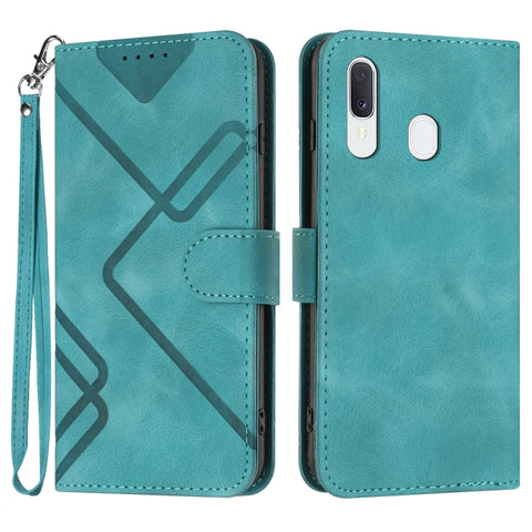 Line Pattern Skin Feel Leather Phone Case, For Samsung Galaxy A20s, For Samsung Galaxy Note10+, For Samsung Galaxy A20e / A10e, For Samsung Galaxy A70, For Samsung Galaxy A40, For Samsung Galaxy A10 / M10, For Samsung Galaxy A20 / A30                  ...