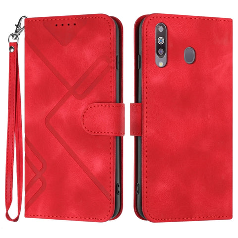 Line Pattern Skin Feel Leather Phone Case, For Samsung Galaxy A20s, For Samsung Galaxy Note10+, For Samsung Galaxy A20e / A10e, For Samsung Galaxy A70, For Samsung Galaxy A40, For Samsung Galaxy A10 / M10, For Samsung Galaxy A20 / A30                  ...