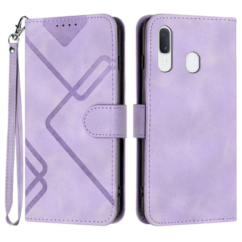 Line Pattern Skin Feel Leather Phone Case, For Samsung Galaxy A20s, For Samsung Galaxy Note10+, For Samsung Galaxy A20e / A10e, For Samsung Galaxy A70, For Samsung Galaxy A40, For Samsung Galaxy A10 / M10, For Samsung Galaxy A20 / A30                  ...