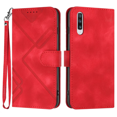 Line Pattern Skin Feel Leather Phone Case, For Samsung Galaxy A20s, For Samsung Galaxy Note10+, For Samsung Galaxy A20e / A10e, For Samsung Galaxy A70, For Samsung Galaxy A40, For Samsung Galaxy A10 / M10, For Samsung Galaxy A20 / A30                  ...