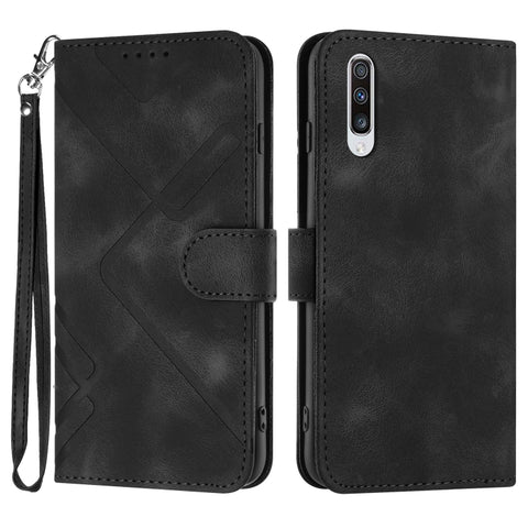 Line Pattern Skin Feel Leather Phone Case, For Samsung Galaxy A20s, For Samsung Galaxy Note10+, For Samsung Galaxy A20e / A10e, For Samsung Galaxy A70, For Samsung Galaxy A40, For Samsung Galaxy A10 / M10, For Samsung Galaxy A20 / A30                  ...