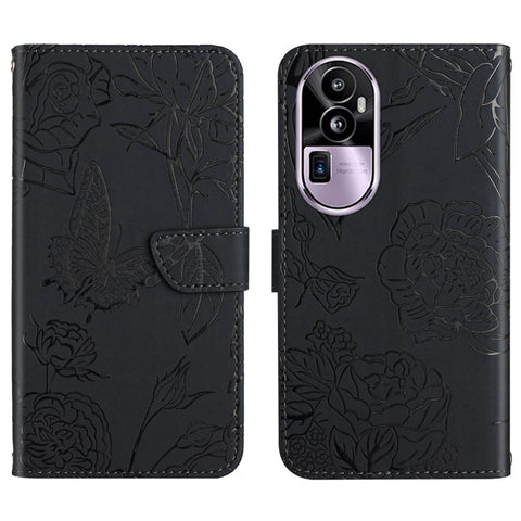 HT03 Skin Feel Butterfly Embossed Flip Leather Phone Case, For OPPO A80 EU / A3 Pro Global, For OPPO A3 Pro 5G India, For OPPO K12x 5G Global, For OPPO A60 4G, For OPPO Reno11 F 5G/F25 Pro 5G, For OPPO A18 / A38 4G, For OPPO A58 4G, For OPPO Reno10 Pro...