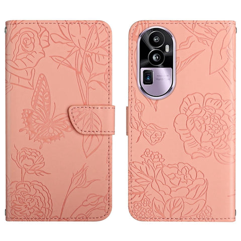 HT03 Skin Feel Butterfly Embossed Flip Leather Phone Case, For OPPO A80 EU / A3 Pro Global, For OPPO A3 Pro 5G India, For OPPO K12x 5G Global, For OPPO A60 4G, For OPPO Reno11 F 5G/F25 Pro 5G, For OPPO A18 / A38 4G, For OPPO A58 4G, For OPPO Reno10 Pro...