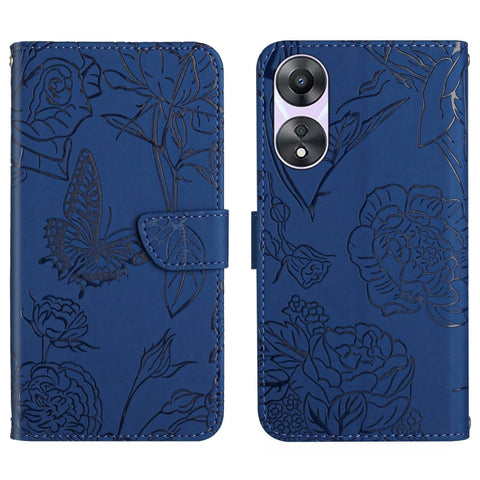 HT03 Skin Feel Butterfly Embossed Flip Leather Phone Case, For OPPO A80 EU / A3 Pro Global, For OPPO A3 Pro 5G India, For OPPO K12x 5G Global, For OPPO A60 4G, For OPPO Reno11 F 5G/F25 Pro 5G, For OPPO A18 / A38 4G, For OPPO A58 4G, For OPPO Reno10 Pro...