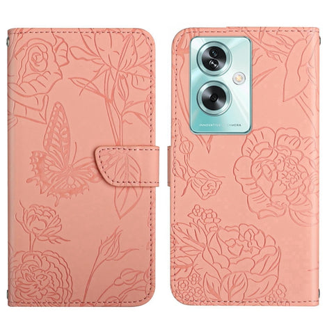 HT03 Skin Feel Butterfly Embossed Flip Leather Phone Case, For OPPO A80 EU / A3 Pro Global, For OPPO A3 Pro 5G India, For OPPO K12x 5G Global, For OPPO A60 4G, For OPPO Reno11 F 5G/F25 Pro 5G, For OPPO A18 / A38 4G, For OPPO A58 4G, For OPPO Reno10 Pro...