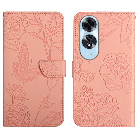 HT03 Skin Feel Butterfly Embossed Flip Leather Phone Case, For OPPO A80 EU / A3 Pro Global, For OPPO A3 Pro 5G India, For OPPO K12x 5G Global, For OPPO A60 4G, For OPPO Reno11 F 5G/F25 Pro 5G, For OPPO A18 / A38 4G, For OPPO A58 4G, For OPPO Reno10 Pro...
