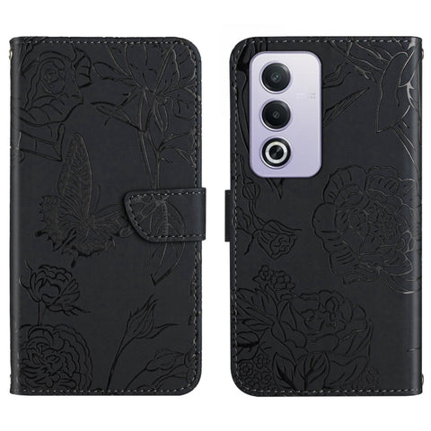 HT03 Skin Feel Butterfly Embossed Flip Leather Phone Case, For OPPO A80 EU / A3 Pro Global, For OPPO A3 Pro 5G India, For OPPO K12x 5G Global, For OPPO A60 4G, For OPPO Reno11 F 5G/F25 Pro 5G, For OPPO A18 / A38 4G, For OPPO A58 4G, For OPPO Reno10 Pro...