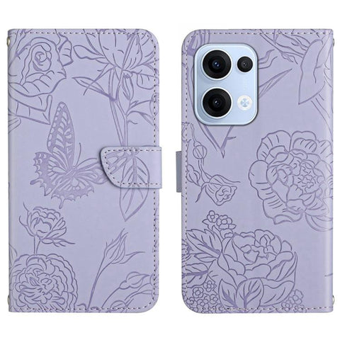 HT03 Skin Feel Butterfly Embossed Flip Leather Phone Case, For OPPO A5 5G Global, For OPPO Reno14 Pro 5G Global, For OPPO Reno14 5G Global, For OPPO A5 Pro 5G Global, For OPPO Reno13 Pro, For OPPO Reno13, For OPPO Reno13 F                              ...