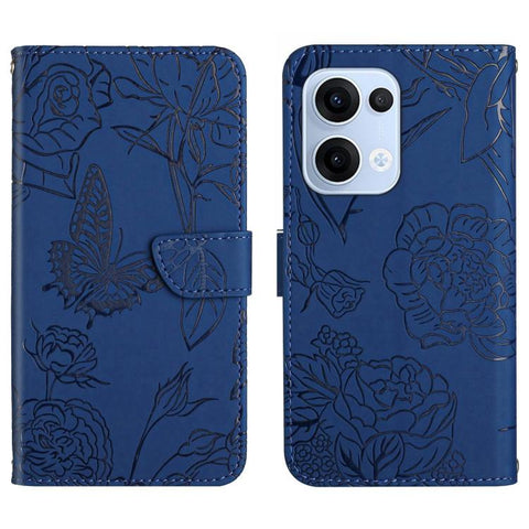 HT03 Skin Feel Butterfly Embossed Flip Leather Phone Case, For OPPO A5 5G Global, For OPPO Reno14 Pro 5G Global, For OPPO Reno14 5G Global, For OPPO A5 Pro 5G Global, For OPPO Reno13 Pro, For OPPO Reno13, For OPPO Reno13 F                              ...