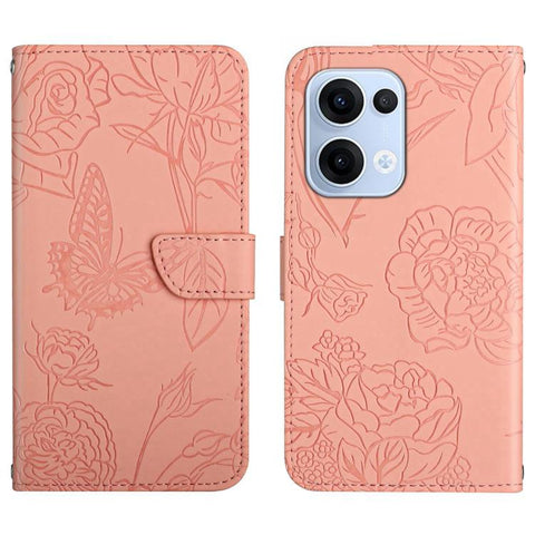 HT03 Skin Feel Butterfly Embossed Flip Leather Phone Case, For OPPO A5 5G Global, For OPPO Reno14 Pro 5G Global, For OPPO Reno14 5G Global, For OPPO A5 Pro 5G Global, For OPPO Reno13 Pro, For OPPO Reno13, For OPPO Reno13 F                              ...