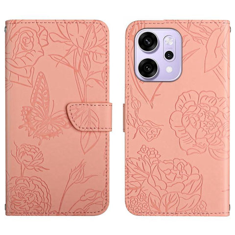 HT03 Skin Feel Butterfly Embossed Flip Leather Phone Case, For OPPO A5 5G Global, For OPPO Reno14 Pro 5G Global, For OPPO Reno14 5G Global, For OPPO A5 Pro 5G Global, For OPPO Reno13 Pro, For OPPO Reno13, For OPPO Reno13 F                              ...