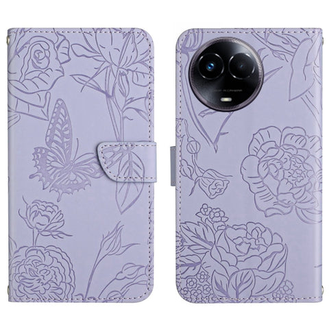 HT03 Skin Feel Butterfly Embossed Flip Leather Phone Case, For Realme 11 5G Global, For Realme 11 4G Global, For Realme 11 Pro