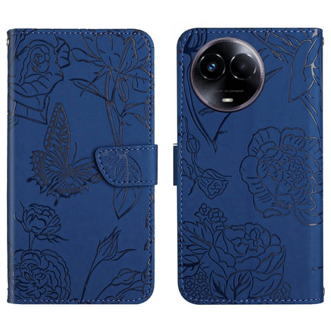 HT03 Skin Feel Butterfly Embossed Flip Leather Phone Case, For Realme 11 5G Global, For Realme 11 4G Global, For Realme 11 Pro
