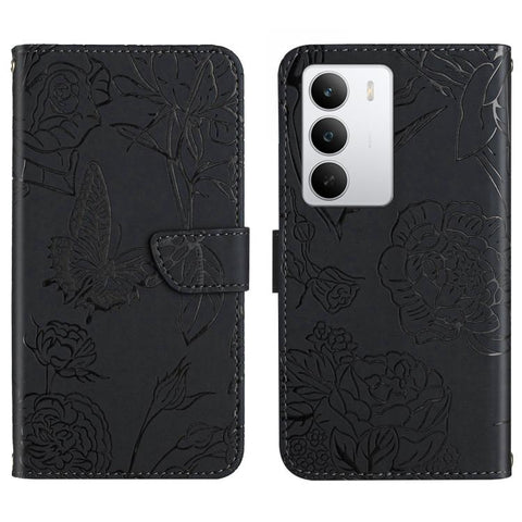 HT03 Skin Feel Butterfly Embossed Flip Leather Phone Case, For Realme C100 4G, For Realme C83 5G, For Realme 16 Pro+ 5G, For Realme C85 5G, For Realme C85 Pro 4G, For Realme 15T 5G, For Realme 15 5G Global / 15 Pro 5G Global, For Realme C71 4G         ...