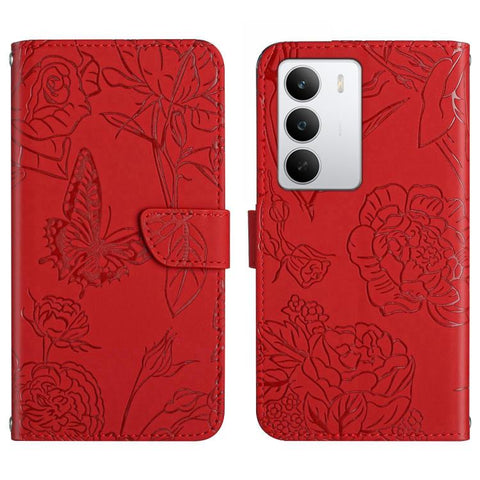 HT03 Skin Feel Butterfly Embossed Flip Leather Phone Case, For Realme C100 4G, For Realme C83 5G, For Realme 16 Pro+ 5G, For Realme C85 5G, For Realme C85 Pro 4G, For Realme 15T 5G, For Realme 15 5G Global / 15 Pro 5G Global, For Realme C71 4G         ...