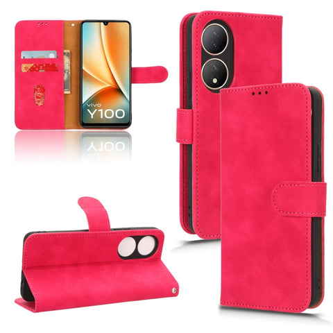 Skin Feel Magnetic Flip Leather Phone Case, For vivo Y100 5G