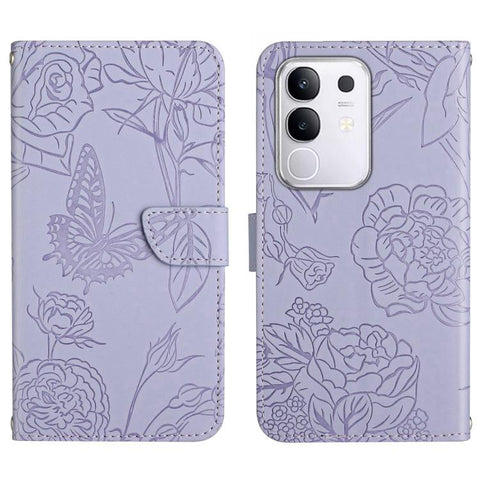 HT03 Skin Feel Butterfly Embossed Flip Leather Phone Case, For vivo V70 FE 5G, For vivo V70 5G Global / V70 Elite 5G, For vivo V60 Lite 5G, For vivo V60 5G, For vivo Y39 5G Global, For vivo V50 Lite 5G, For vivo Y04 4G / Y29s 5G, For vivo Y29 4G Global...