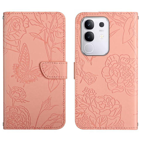 HT03 Skin Feel Butterfly Embossed Flip Leather Phone Case, For vivo V70 FE 5G, For vivo V70 5G Global / V70 Elite 5G, For vivo V60 Lite 5G, For vivo V60 5G, For vivo Y39 5G Global, For vivo V50 Lite 5G, For vivo Y04 4G / Y29s 5G, For vivo Y29 4G Global...