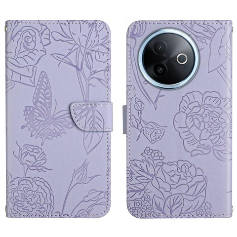 HT03 Skin Feel Butterfly Embossed Flip Leather Phone Case, For vivo V70 FE 5G, For vivo V70 5G Global / V70 Elite 5G, For vivo V60 Lite 5G, For vivo V60 5G, For vivo Y39 5G Global, For vivo V50 Lite 5G, For vivo Y04 4G / Y29s 5G, For vivo Y29 4G Global...