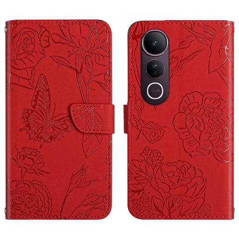 HT03 Skin Feel Butterfly Embossed Flip Leather Phone Case, For vivo V70 FE 5G, For vivo V70 5G Global / V70 Elite 5G, For vivo V60 Lite 5G, For vivo V60 5G, For vivo Y39 5G Global, For vivo V50 Lite 5G, For vivo Y04 4G / Y29s 5G, For vivo Y29 4G Global...