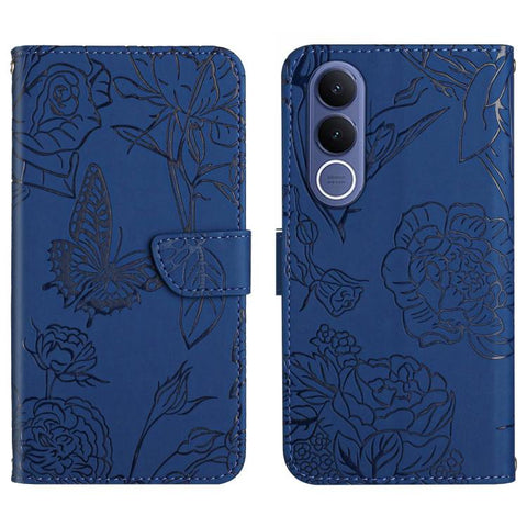 HT03 Skin Feel Butterfly Embossed Flip Leather Phone Case, For vivo V70 FE 5G, For vivo V70 5G Global / V70 Elite 5G, For vivo V60 Lite 5G, For vivo V60 5G, For vivo Y39 5G Global, For vivo V50 Lite 5G, For vivo Y04 4G / Y29s 5G, For vivo Y29 4G Global...