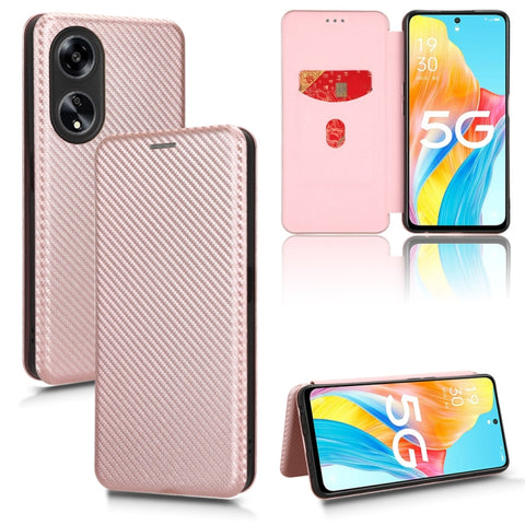Carbon Fiber Texture Flip Leather Phone Case, For OPPO Reno11 F 5G, For OPPO Reno11 Pro Global, For OPPO Find X7 Ultra, For OPPO A38 4G Global, For OPPO A78 4G, For OPPO A1 5G, For OPPO Find X8 Pro, For OPPO A79 5G