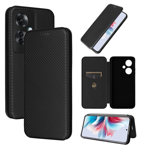 Carbon Fiber Texture Flip Leather Phone Case, For OPPO Reno11 F 5G, For OPPO Reno11 Pro Global, For OPPO Find X7 Ultra, For OPPO A38 4G Global, For OPPO A78 4G, For OPPO A1 5G, For OPPO Find X8 Pro, For OPPO A79 5G