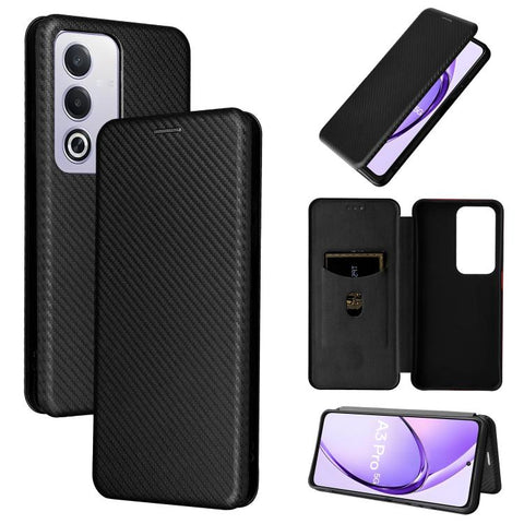 Carbon Fiber Texture Flip Leather Phone Case, For OPPO Reno13 5G Global, For OPPO Reno13 F 5G, For OPPO Find X8, For OPPO A3x 5G India, For OPPO Reno12 F 5G / 4G, For OPPO Reno11 PJH110, For OPPO Reno12 Pro 5G Global, For OPPO Reno12 5G Global         ...