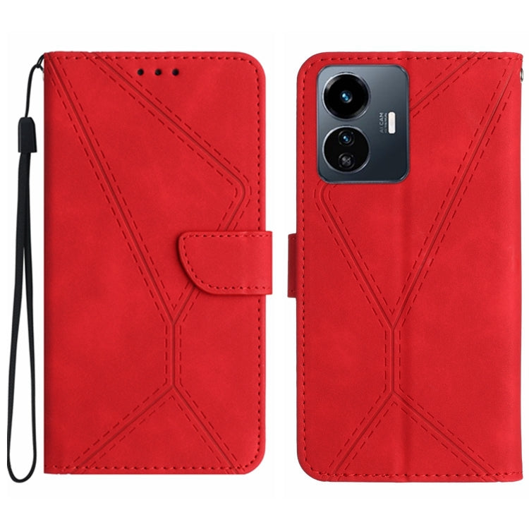 Stitching Embossed Leather Phone Case, For vivo Y22 4G Global / Y35 4G Global
