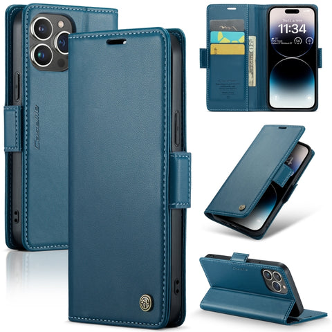 CaseMe 023 Butterfly Buckle Litchi Texture RFID Anti-theft Leather Phone Case, For iPhone 14, For iPhone 15 Pro Max, For iPhone 15 Pro, For iPhone 14 Plus, For iPhone 15 Plus, For iPhone 14 Pro, For iPhone 15, For iPhone 14 Pro Max