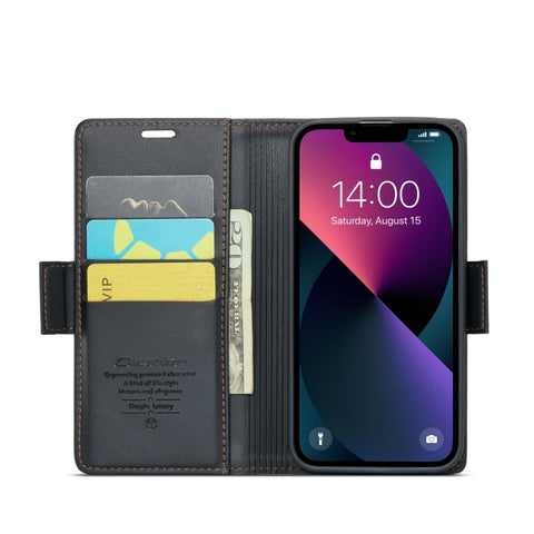 CaseMe 023 Butterfly Buckle Litchi Texture RFID Anti-theft Leather Phone Case, For iPhone 13, For iPhone 13 mini, For iPhone 13 Pro, For iPhone 13 Pro Max, For iPhone 12 / 12 Pro, For iPhone 12 Pro Max, For iPhone 12 mini, For iPhone 11