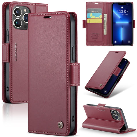 CaseMe 023 Butterfly Buckle Litchi Texture RFID Anti-theft Leather Phone Case, For iPhone 13, For iPhone 13 mini, For iPhone 13 Pro, For iPhone 13 Pro Max, For iPhone 12 / 12 Pro, For iPhone 12 Pro Max, For iPhone 12 mini, For iPhone 11