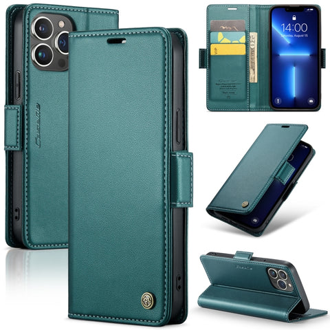 CaseMe 023 Butterfly Buckle Litchi Texture RFID Anti-theft Leather Phone Case, For iPhone 13, For iPhone 13 mini, For iPhone 13 Pro, For iPhone 13 Pro Max, For iPhone 12 / 12 Pro, For iPhone 12 Pro Max, For iPhone 12 mini, For iPhone 11