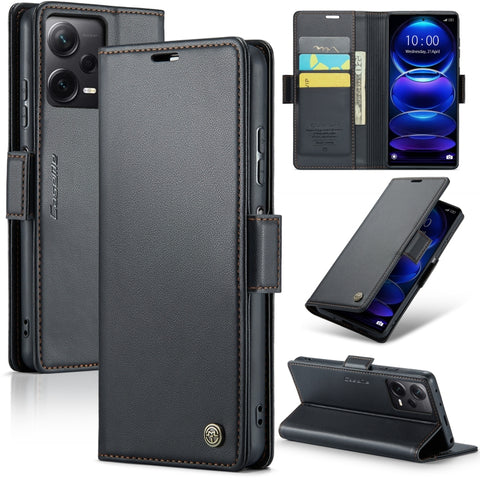 CaseMe 023 Butterfly Buckle Litchi Texture RFID Anti-theft Leather Phone Case, For Xiaomi Redmi Note 13 5G, For Xiaomi Redmi Note 13 Pro+ 5G, For Xiaomi Redmi Note 13 Pro 5G, For Xiaomi Redmi 12 4G／12 5G／Note 12R／POCO M6 Pro 5G, For Xiaomi 13T/13T Pro ...