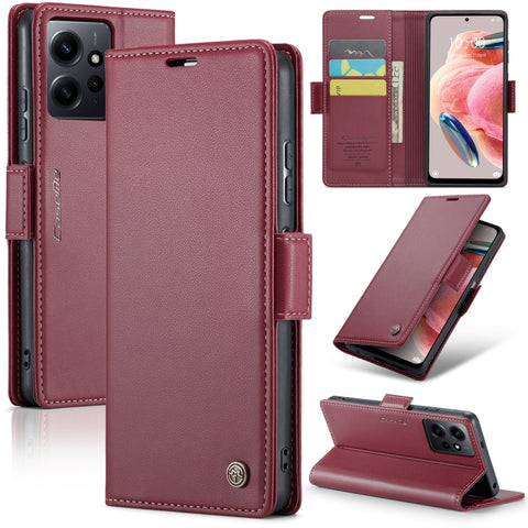 CaseMe 023 Butterfly Buckle Litchi Texture RFID Anti-theft Leather Phone Case, For Xiaomi Redmi Note 13 5G, For Xiaomi Redmi Note 13 Pro+ 5G, For Xiaomi Redmi Note 13 Pro 5G, For Xiaomi Redmi 12 4G／12 5G／Note 12R／POCO M6 Pro 5G, For Xiaomi 13T/13T Pro ...