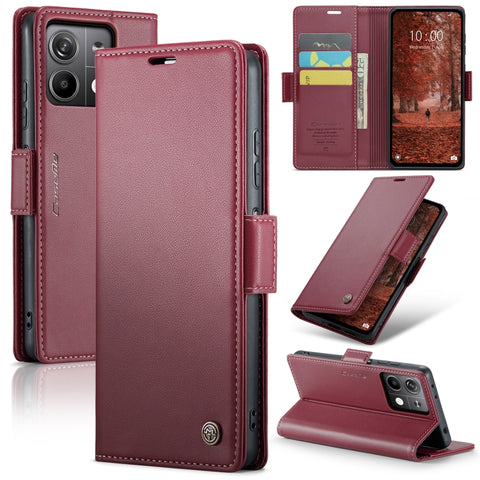 CaseMe 023 Butterfly Buckle Litchi Texture RFID Anti-theft Leather Phone Case, For Xiaomi Redmi Note 13 5G, For Xiaomi Redmi Note 13 Pro+ 5G, For Xiaomi Redmi Note 13 Pro 5G, For Xiaomi Redmi 12 4G／12 5G／Note 12R／POCO M6 Pro 5G, For Xiaomi 13T/13T Pro ...
