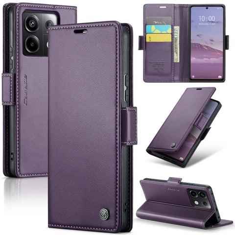 CaseMe 023 Butterfly Buckle Litchi Texture RFID Anti-theft Leather Phone Case, For Xiaomi Redmi Note 13 5G, For Xiaomi Redmi Note 13 Pro+ 5G, For Xiaomi Redmi Note 13 Pro 5G, For Xiaomi Redmi 12 4G／12 5G／Note 12R／POCO M6 Pro 5G, For Xiaomi 13T/13T Pro ...
