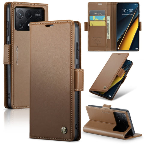 CaseMe 023 Butterfly Buckle Litchi Texture RFID Anti-theft Leather Phone Case, For Xiaomi Redmi Note 13 Pro 4G, For Xiaomi Redmi Note 13 4G, For Xiaomi Redmi 13C 4G / 13C 5G, For Xiaomi Poco C65 4G, For Xiaomi Poco X6 Pro 5G/Redmi K70E 5G              ...
