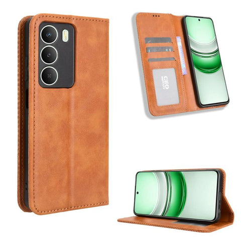 Magnetic Buckle Retro Texture Leather Phone Case, For Realme P4 Pro 5G, For Realme P4 5G, For Realme 15T 5G, For Realme C71 4G India / Note 70T 4G, For Realme 15 5G / 15 Pro 5G, For Realme 15 SEA, For Realme C71 4G, For Realme GT 7 5G                  ...