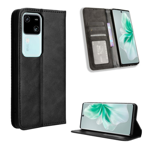 Magnetic Buckle Retro Texture Leather Phone Case, For vivo T3 Pro 5G / iQOO Z9S Pro 5G, For vivo V30e 5G / V40 Lite 5G, For vivo Y58 5G, For vivo S19 Pro 5G / V40 5G, For vivo S19 5G, For vivo Y28 4G, For vivo X100 Ultra 5G, For vivo Y38 5G / Y200i 5G ...